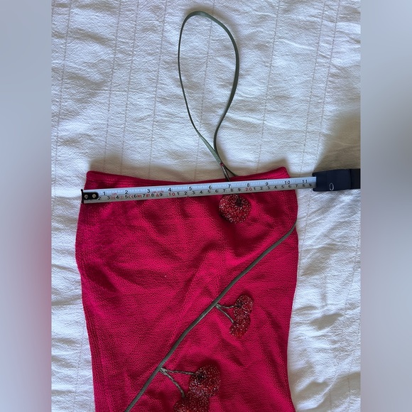 Leslie Amon Tube Mini Dress in Burgundy. - Picture 5 of 16